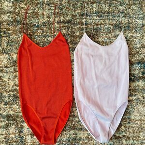 Urban Outfitters Seamless Bodysuits (Set of 2: Burnt Orange & Lilac, M)